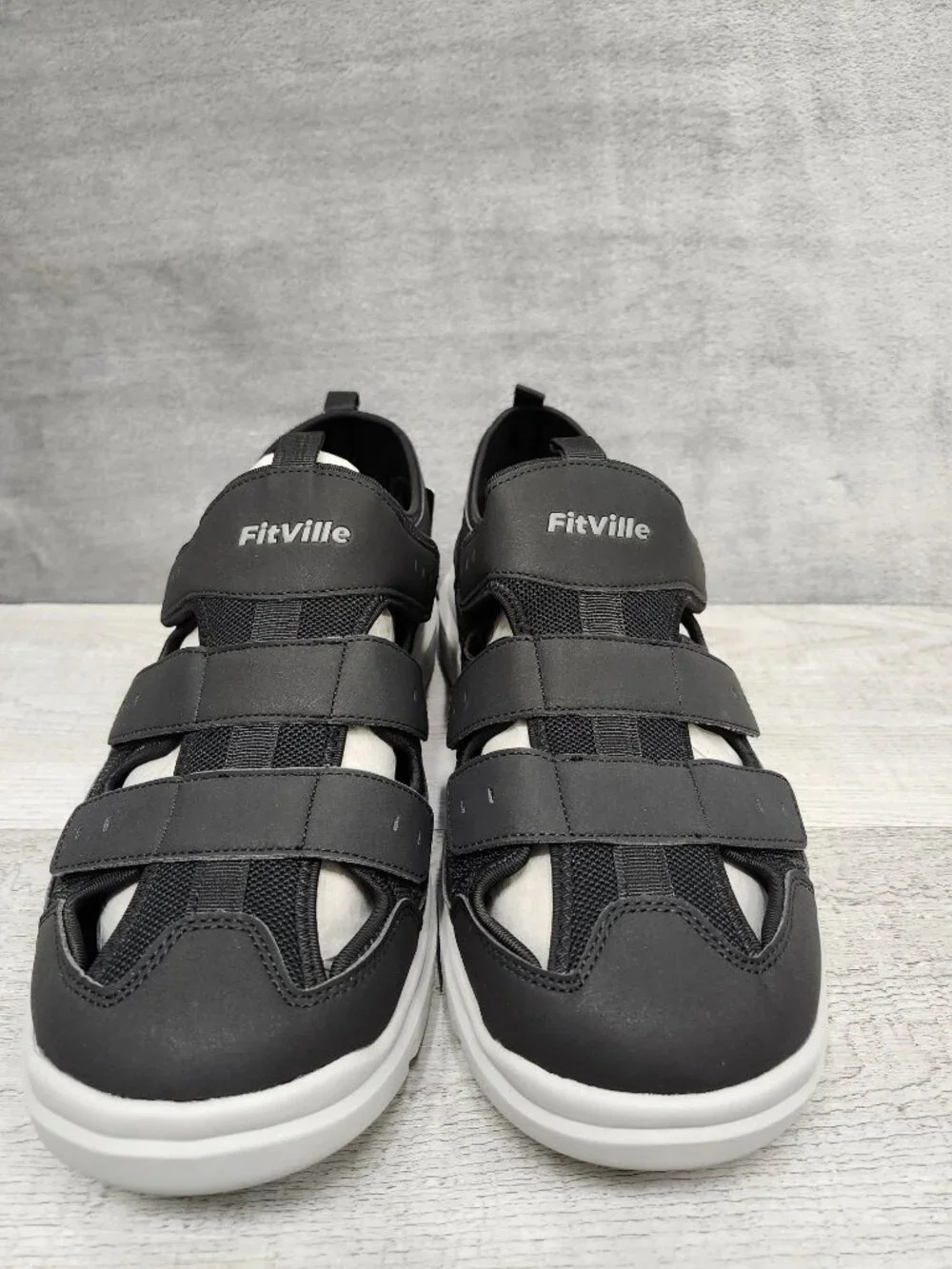 Fitville Men 14W (EU 48) Easy Top Sandal Black  ***Tried On***